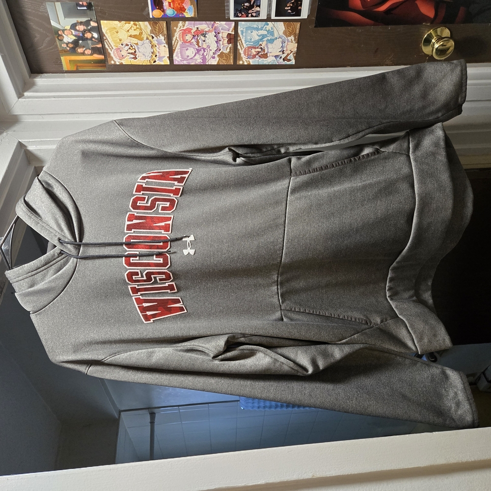 Under Armour Gray Wisconsin Hoodie